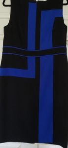 Electric Blue Black Sleeveless Dress